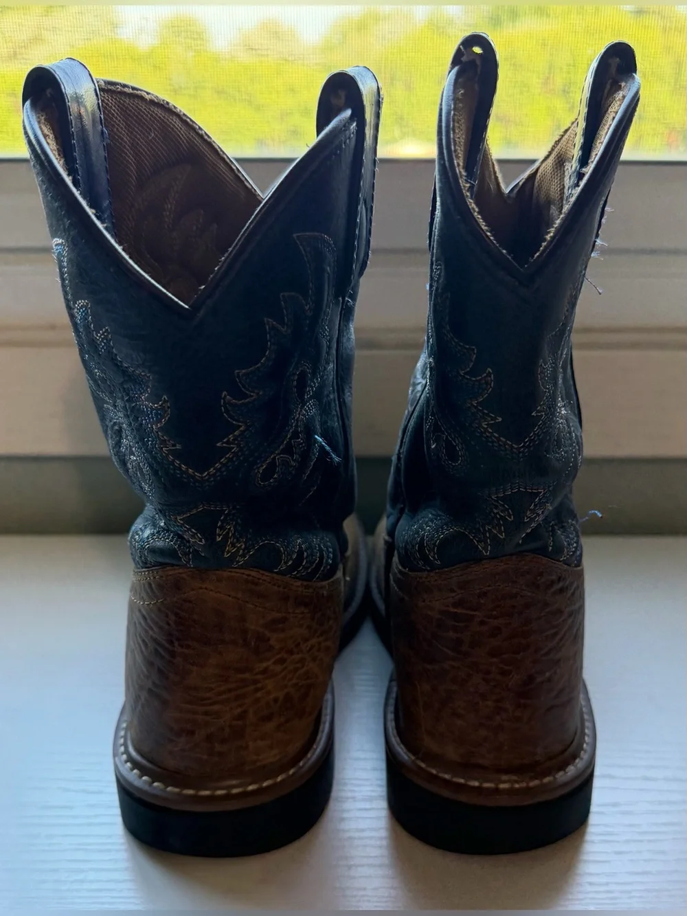 Dan Post Kids Size 2D Brown Leather Western Cowboy Boots Distressed PC2936